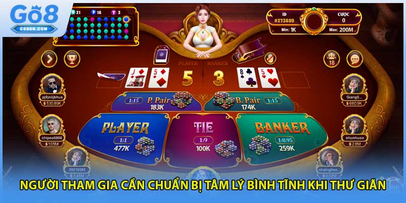 Người tham gia cần chuẩn bị tâm lý bình tĩnh khi thư giãn