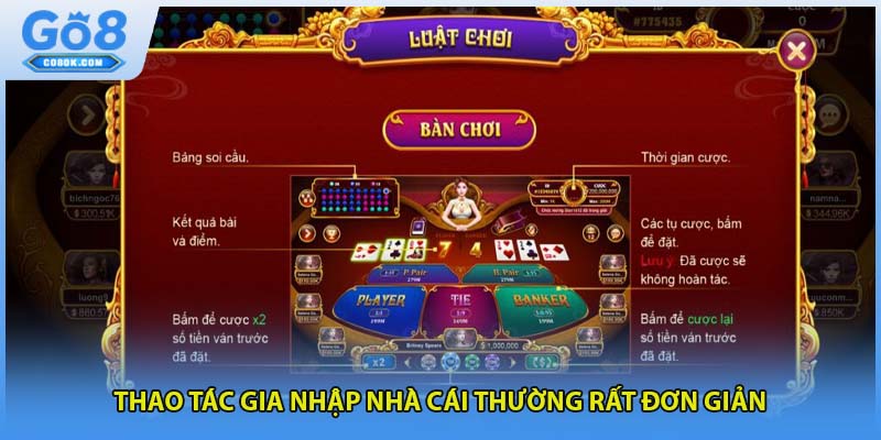 Thao tác gia nhập nhà cái thường rất đơn giản 